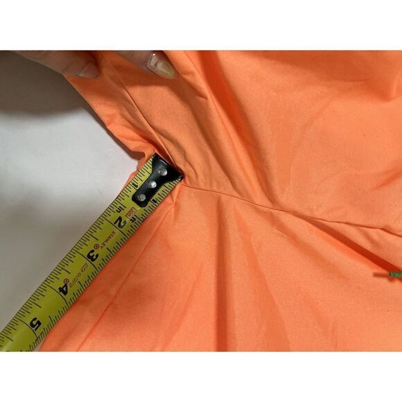 Vintage 80's Windbreaker Pants Neon Peach Nylon Size Small Zipper Cuffs Elastic - Picture 6 of 16
